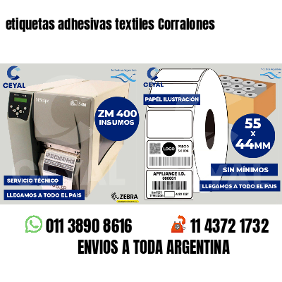 etiquetas adhesivas textiles Corralones
