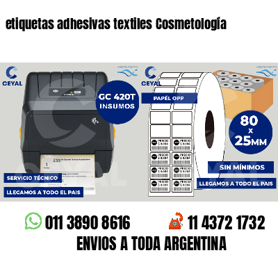 etiquetas adhesivas textiles Cosmetología