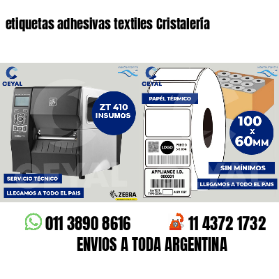 etiquetas adhesivas textiles Cristalería