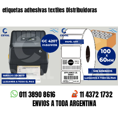 etiquetas adhesivas textiles Distribuidoras