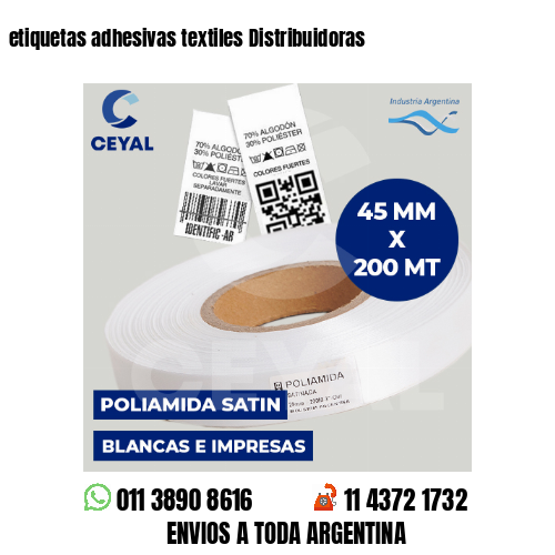 etiquetas adhesivas textiles Distribuidoras