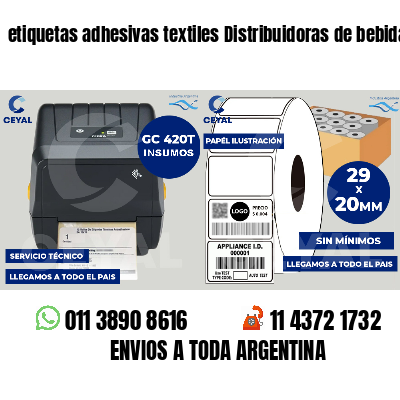 etiquetas adhesivas textiles Distribuidoras de bebidas