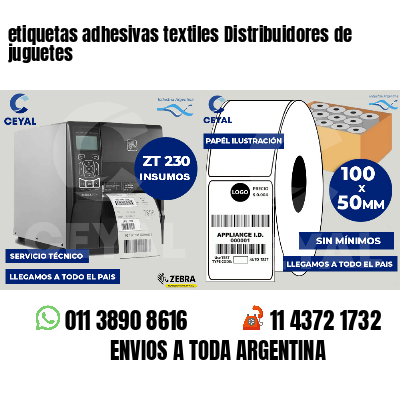 etiquetas adhesivas textiles Distribuidores de juguetes