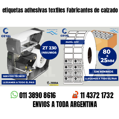 etiquetas adhesivas textiles Fabricantes de calzado