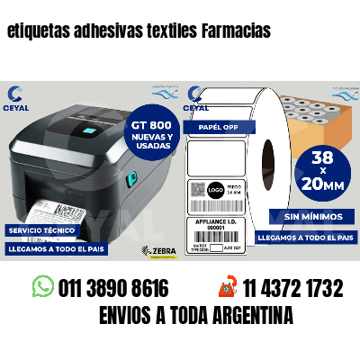 etiquetas adhesivas textiles Farmacias