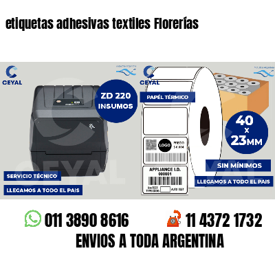 etiquetas adhesivas textiles Florerías