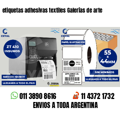 etiquetas adhesivas textiles Galerías de arte
