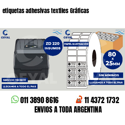 etiquetas adhesivas textiles Gráficas