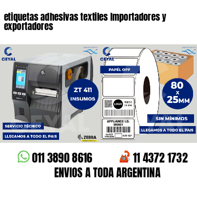etiquetas adhesivas textiles Importadores y exportadores