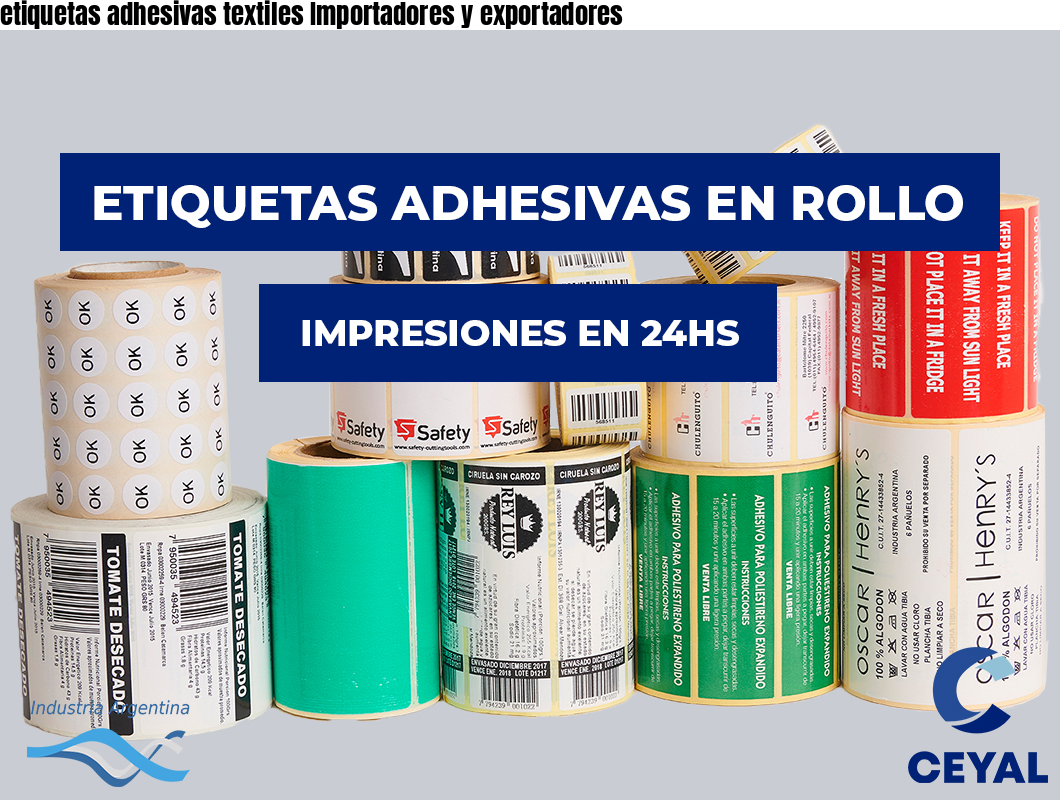 etiquetas adhesivas textiles Importadores y exportadores