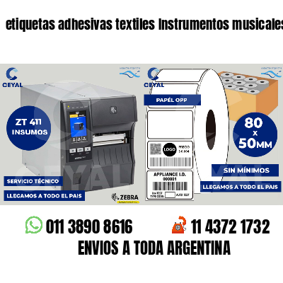 etiquetas adhesivas textiles Instrumentos musicales