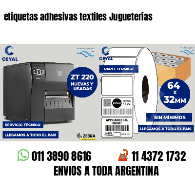 etiquetas adhesivas textiles Jugueterías