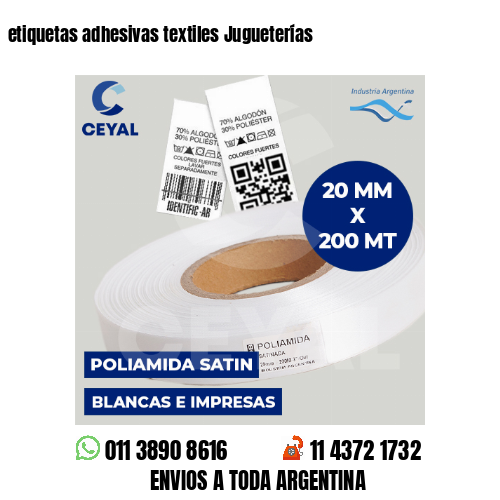 etiquetas adhesivas textiles Jugueterías