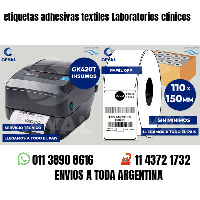 etiquetas adhesivas textiles Laboratorios clínicos