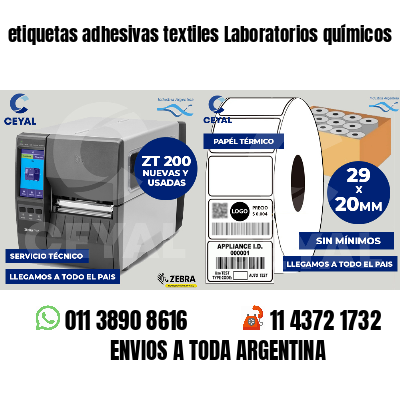 etiquetas adhesivas textiles Laboratorios químicos