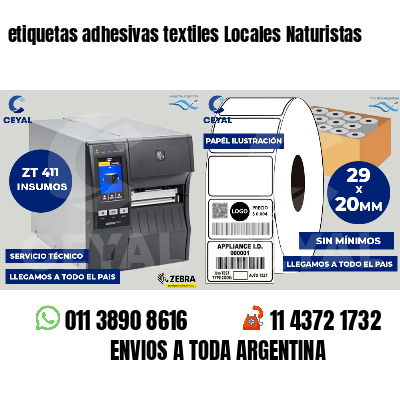 etiquetas adhesivas textiles Locales Naturistas