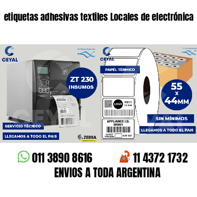 etiquetas adhesivas textiles Locales de electrónica