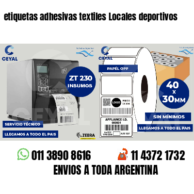 etiquetas adhesivas textiles Locales deportivos
