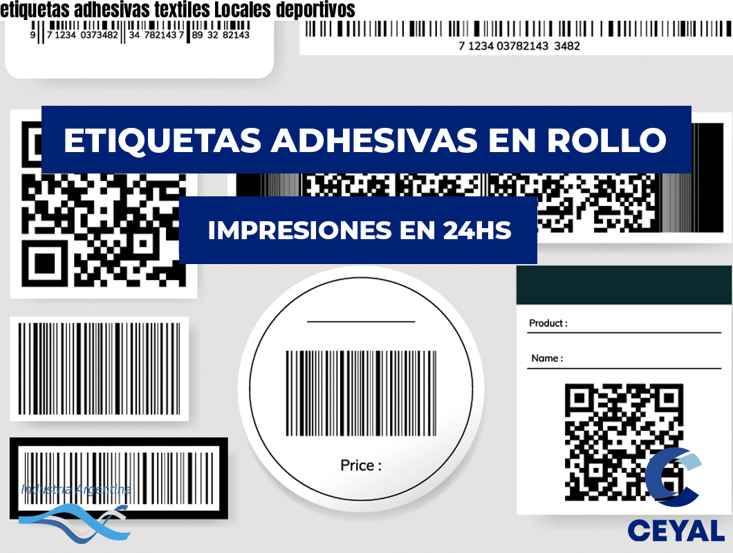 etiquetas adhesivas textiles Locales deportivos