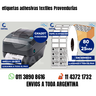 etiquetas adhesivas textiles Proveedurías