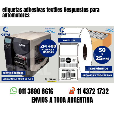 etiquetas adhesivas textiles Respuestos para automotores