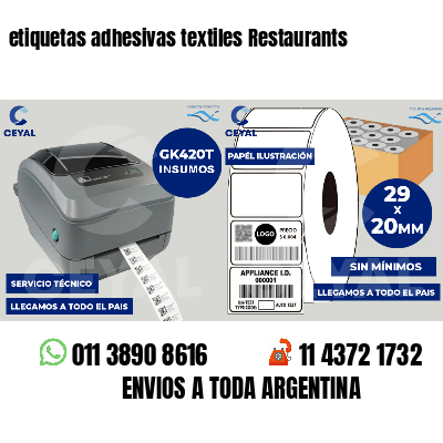 etiquetas adhesivas textiles Restaurants