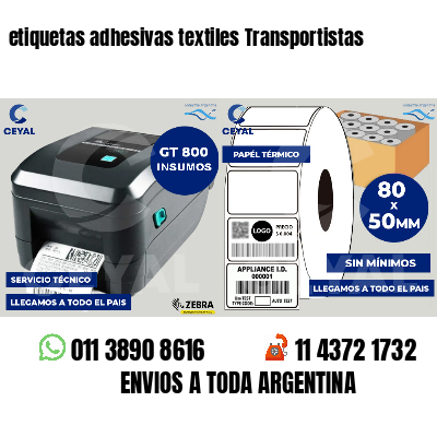 etiquetas adhesivas textiles Transportistas