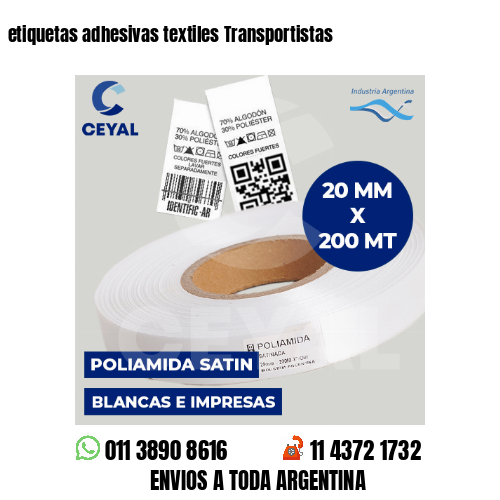 etiquetas adhesivas textiles Transportistas