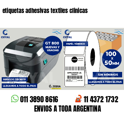 etiquetas adhesivas textiles clinicas