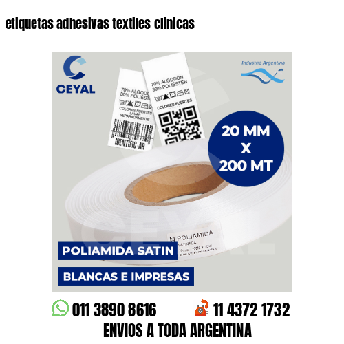 etiquetas adhesivas textiles clinicas