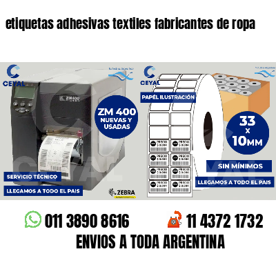 etiquetas adhesivas textiles fabricantes de ropa