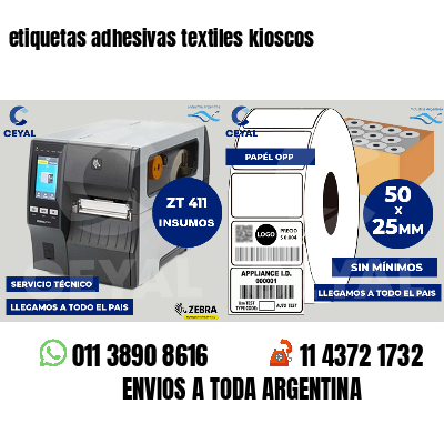 etiquetas adhesivas textiles kioscos