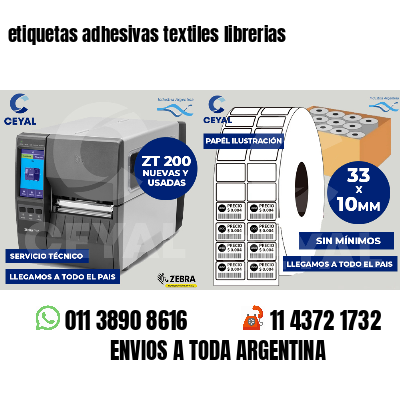 etiquetas adhesivas textiles librerias