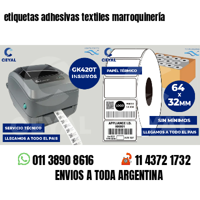 etiquetas adhesivas textiles marroquinería