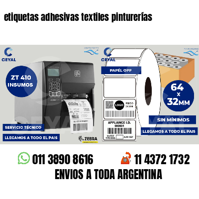 etiquetas adhesivas textiles pinturerías