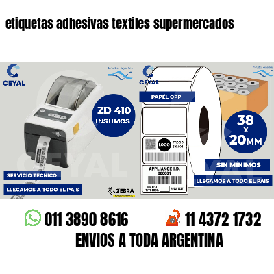 etiquetas adhesivas textiles supermercados
