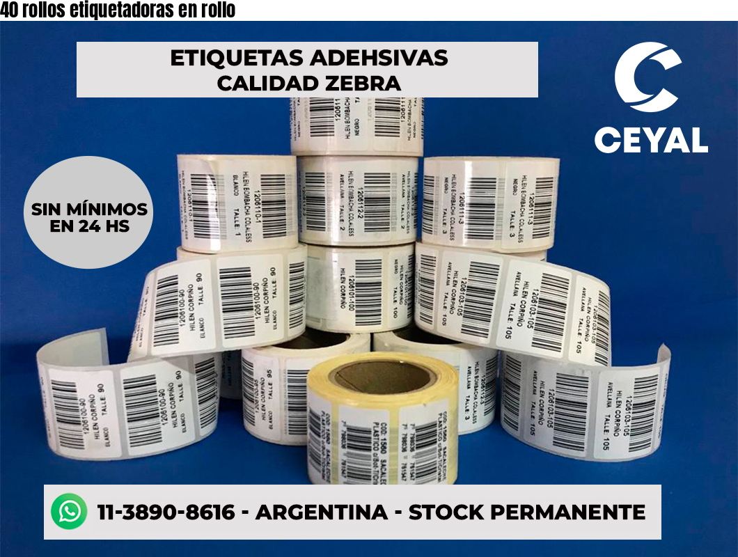 Tags En Rollo 40 rollos etiquetadoras en rollo - autoadhesivas.com.ar