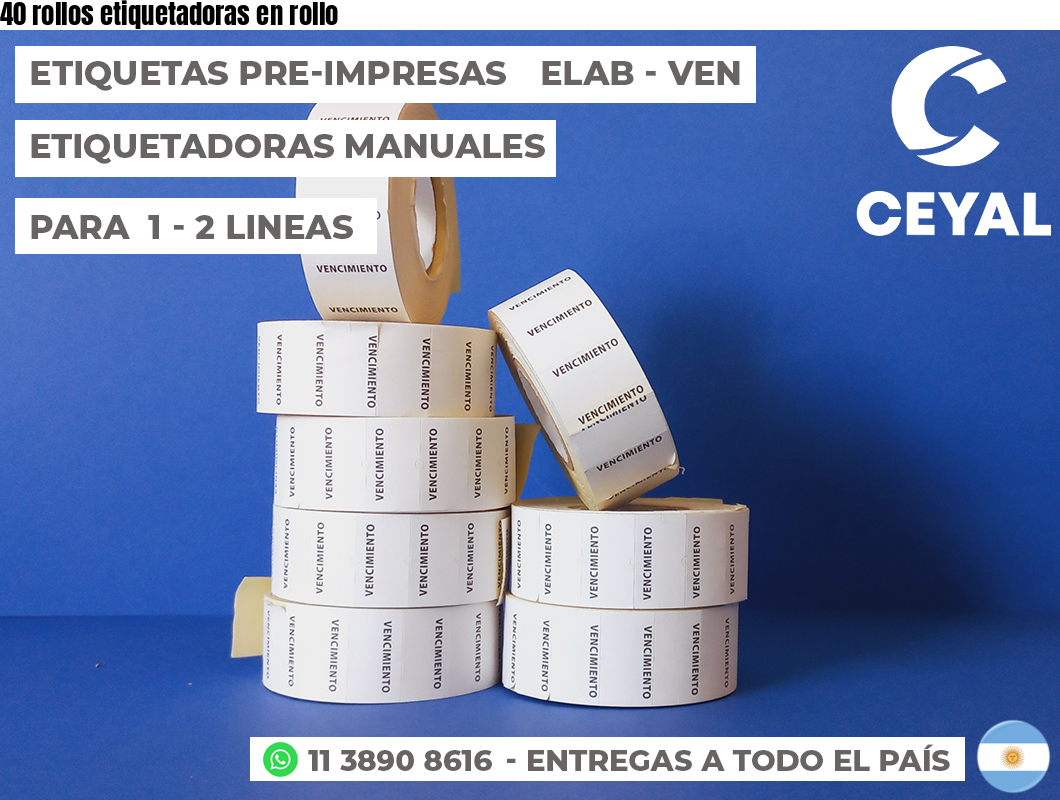 Tags En Rollo 40 rollos etiquetadoras en rollo - autoadhesivas.com.ar