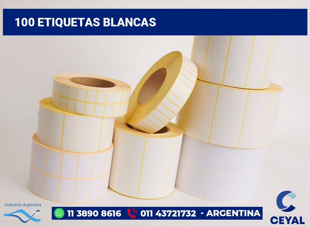 100 Etiquetas blancas