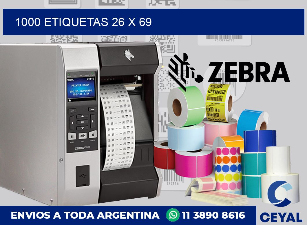 1000 etiquetas 26 x 69