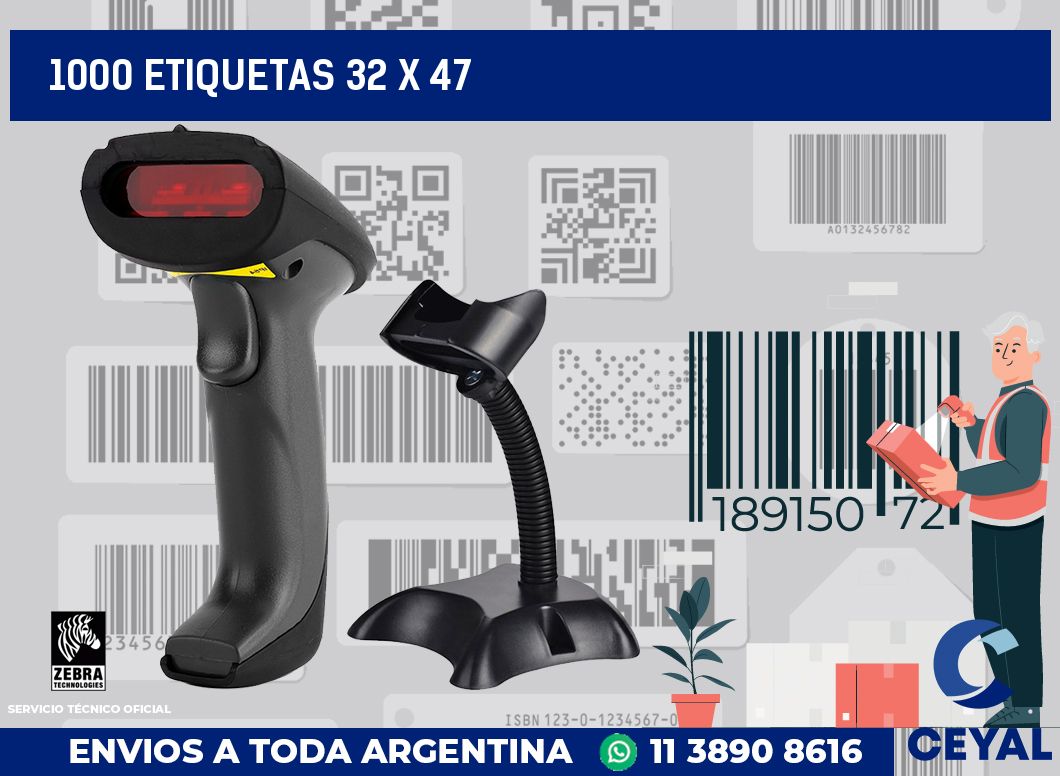 1000 etiquetas 32 x 47