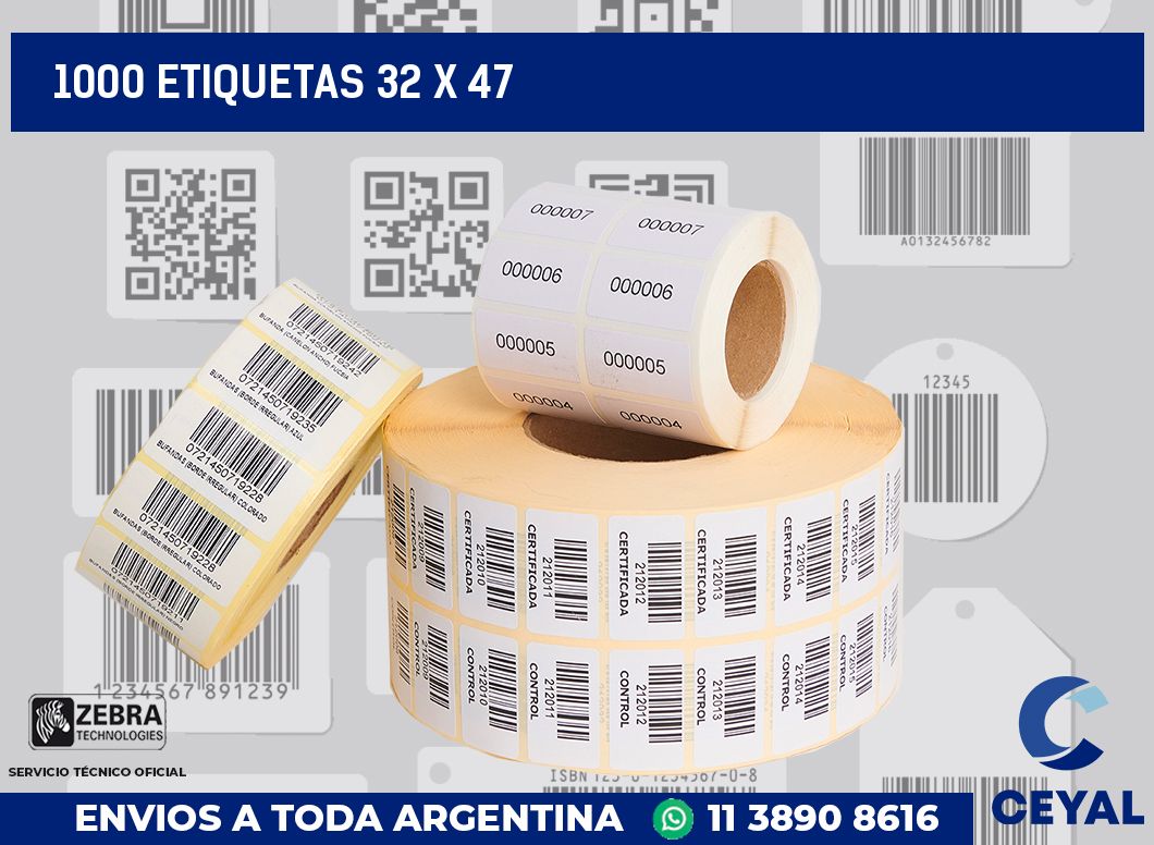 1000 etiquetas 32 x 47