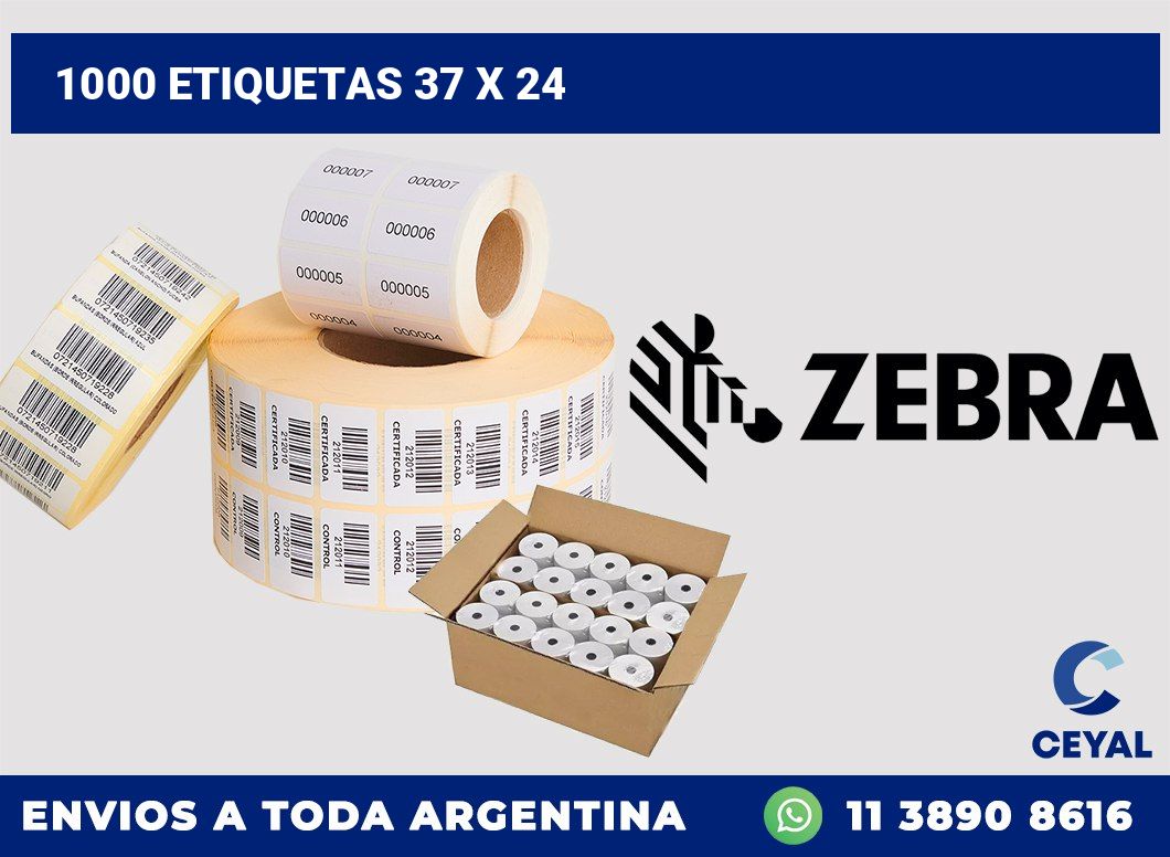 1000 etiquetas 37 x 24