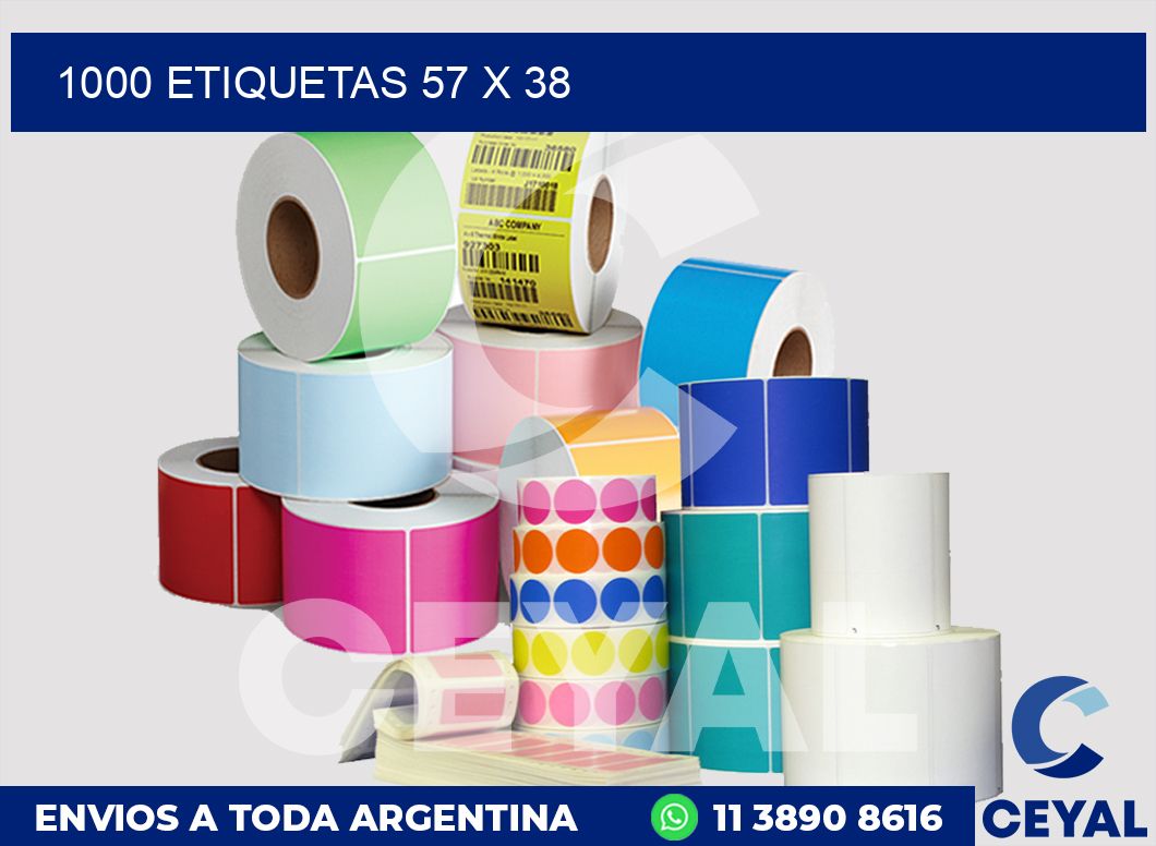 1000 etiquetas 57 x 38