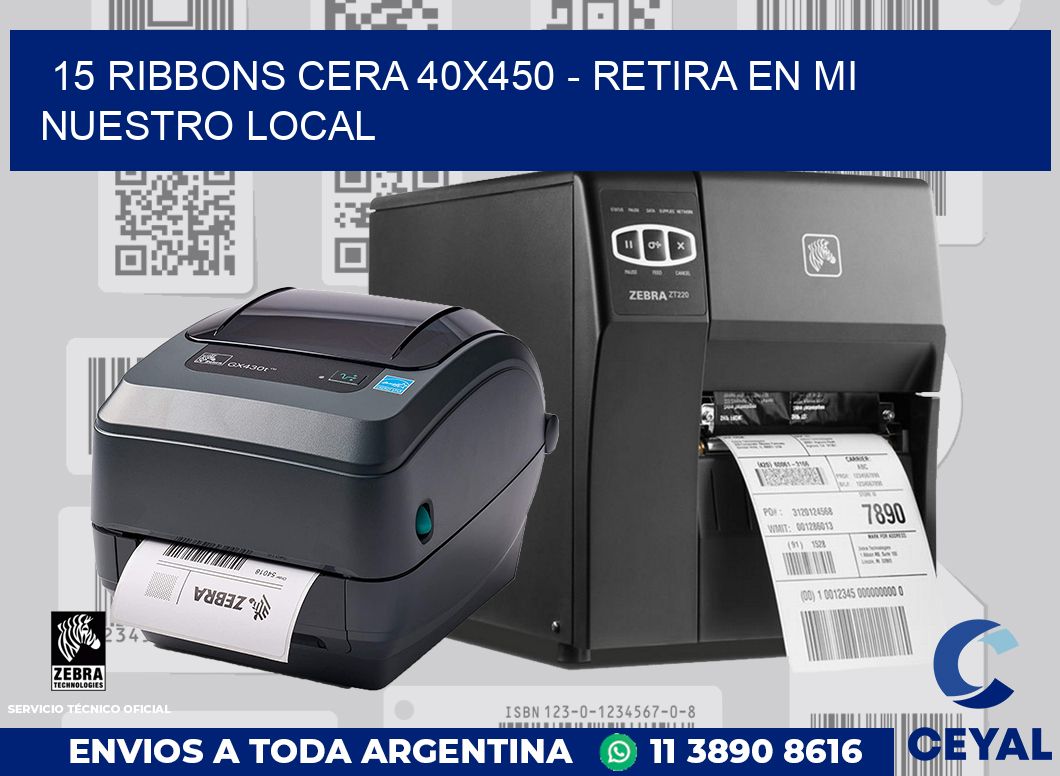 15 Ribbons cera 40x450 - retira en mi nuestro local