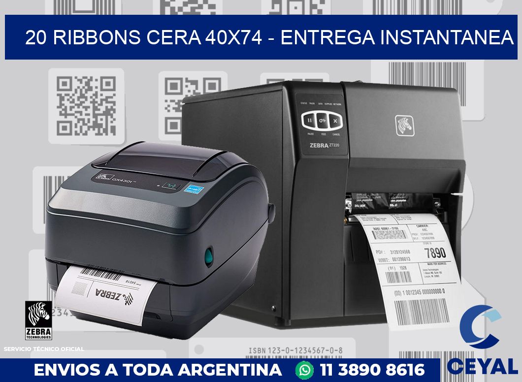 20 Ribbons cera 40x74 - entrega instantanea