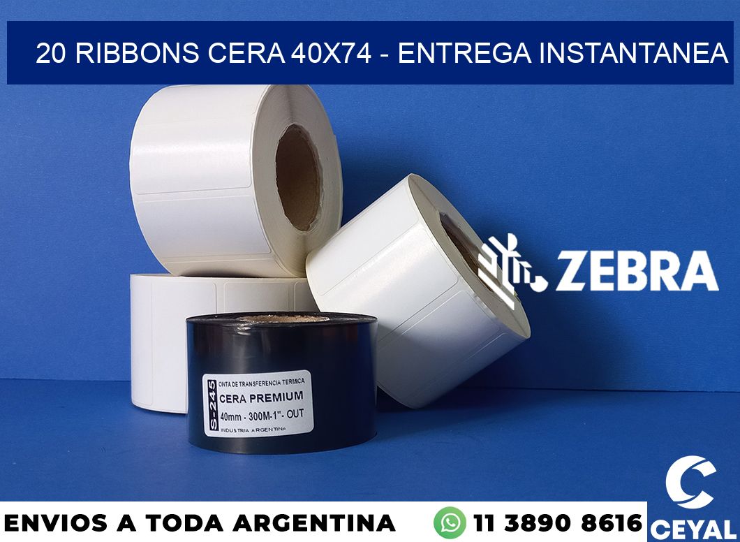 20 Ribbons cera 40x74 - entrega instantanea