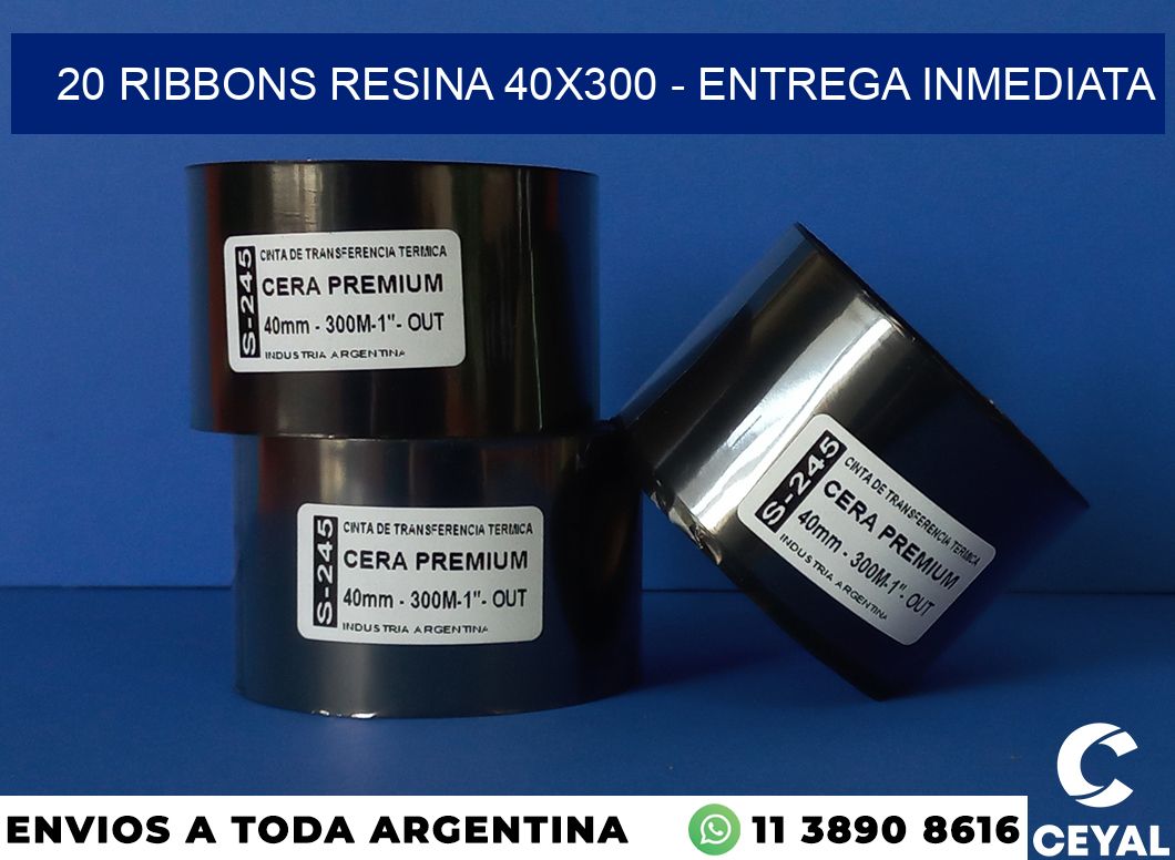 20 Ribbons resina 40×300 – Entrega inmediata