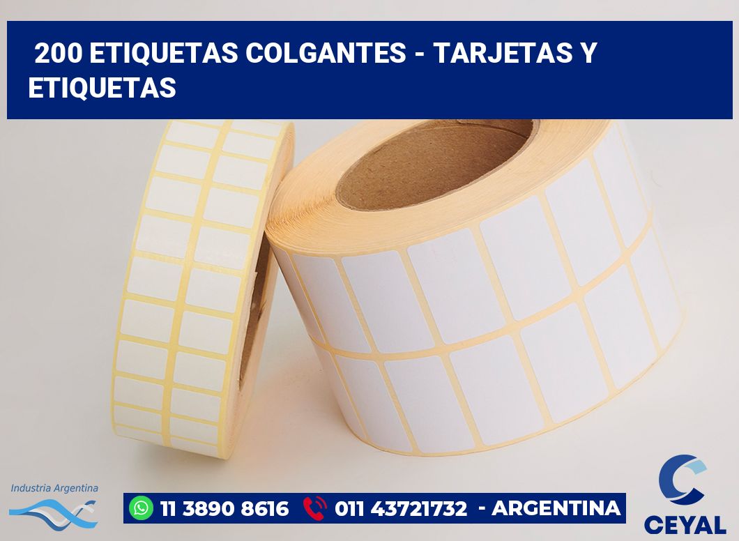 200 Etiquetas colgantes - tarjetas y etiquetas