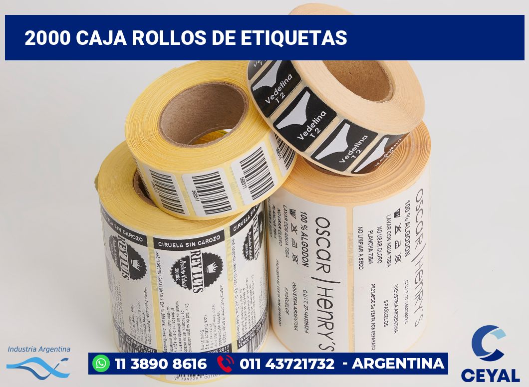 2000 Caja rollos de etiquetas